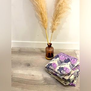 Purple Gray - 2 Large Panels and curtain holders